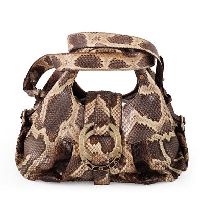 Bulgari, Borsa Chandra in pelle con finiture dorate