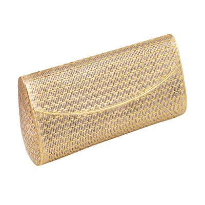 Borsetta da sera in oro giallo e bianco con decoro geometrico