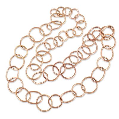 Collana in oro 9Kt, maglie apribili, lunghezza 109 cm