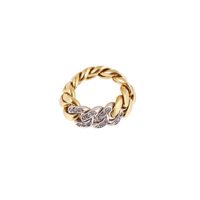 Pomellato, Anello in oro giallo e bianco con diamanti