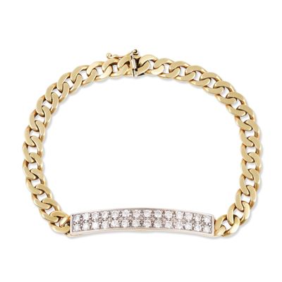 Bracciale in oro giallo e bianco 18Kt con brillanti, Marcato Unoaerre Italy