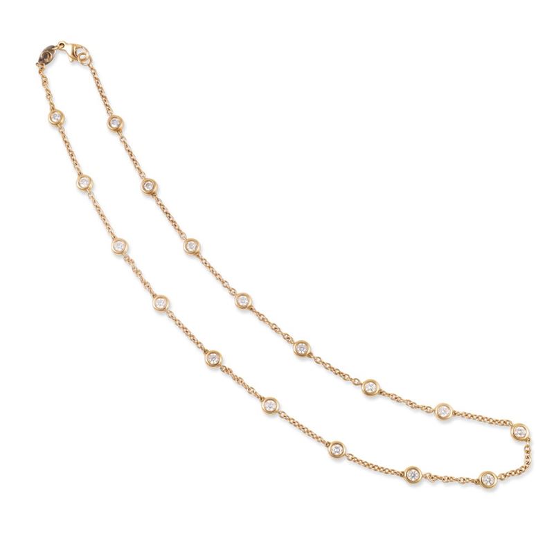 Crivelli, Girocollo in oro rosa 18Kt con brillanti