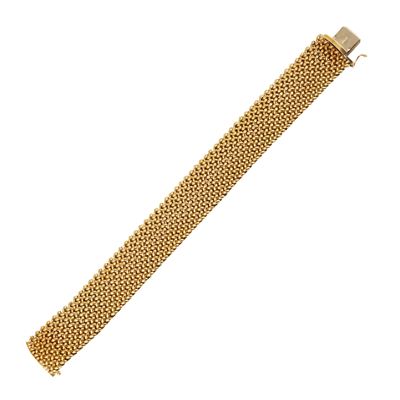 Bracciale in oro giallo a maglia morbida, 18,5 cm, 43,6 gr