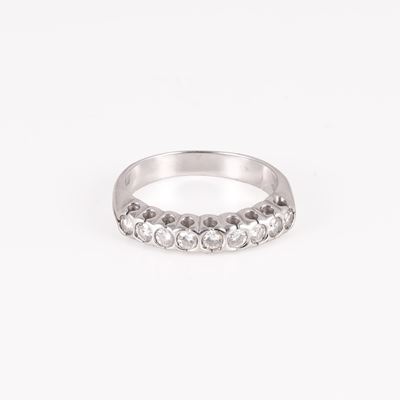 Anello rivière in oro bianco con brillanti