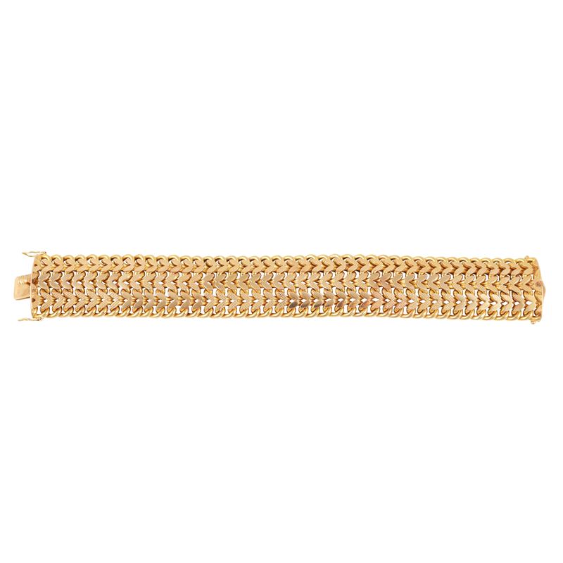 Bracciale in oro giallo a maglia morbida, gr. 59,6