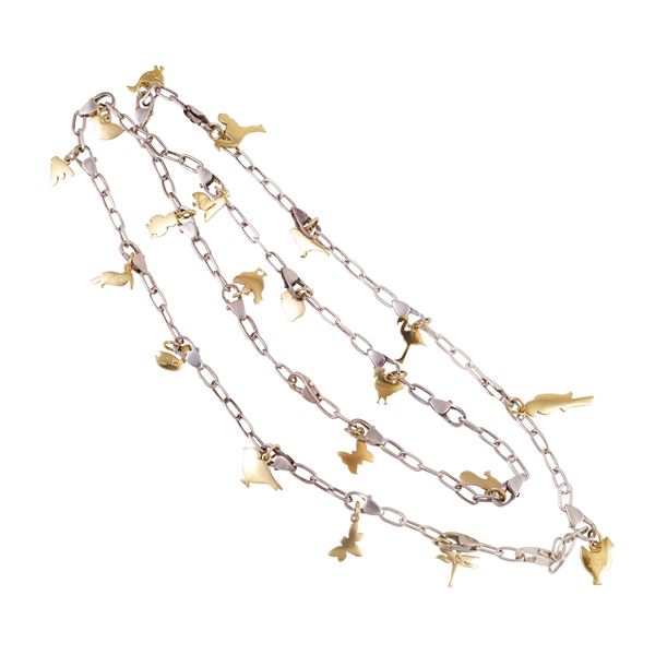 18KT GOLD PENDANTS AND 925 SILVER NECKLACE, BY "DoDo" POMELLATO