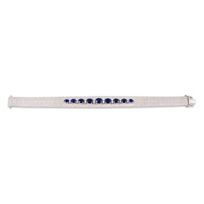 Micheletto, Bracciale in oro bianco 18Kt con zaffiri e brillanti