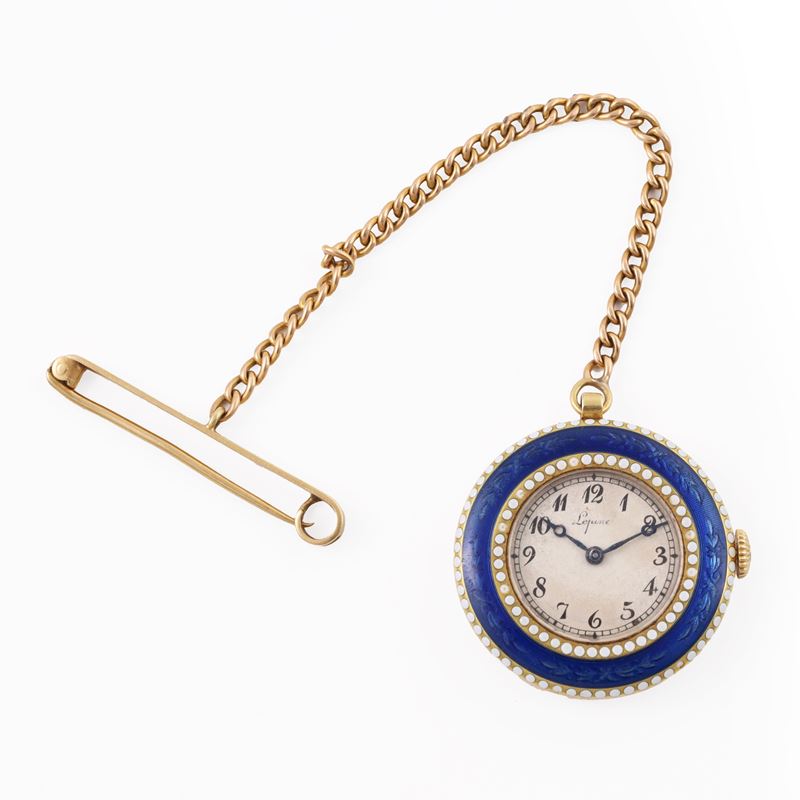 Lepine - Orologio Pendente in oro giallo e smalti, carica manuale