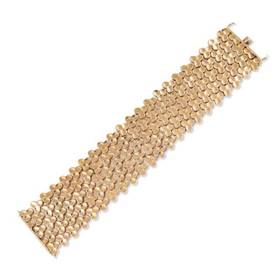 Bracciale, oro giallo 18Kt, motivo trilobato