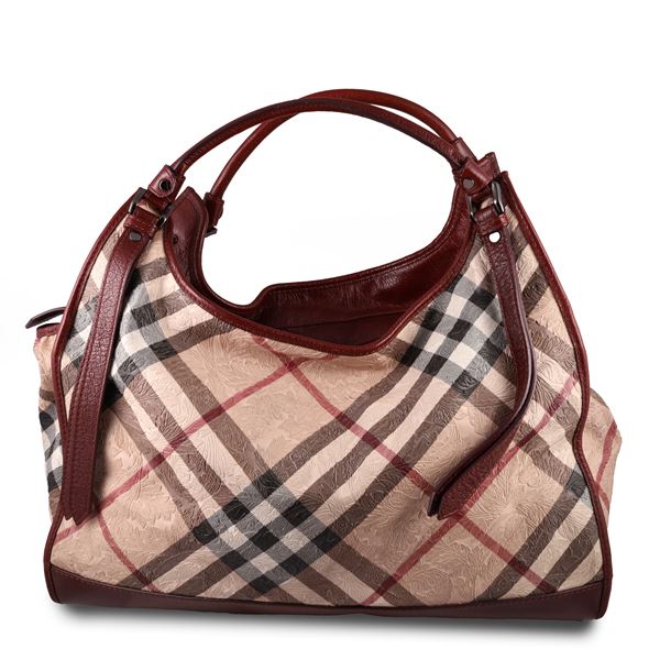 Borsa Burberry Floral Embossed Check tote bag