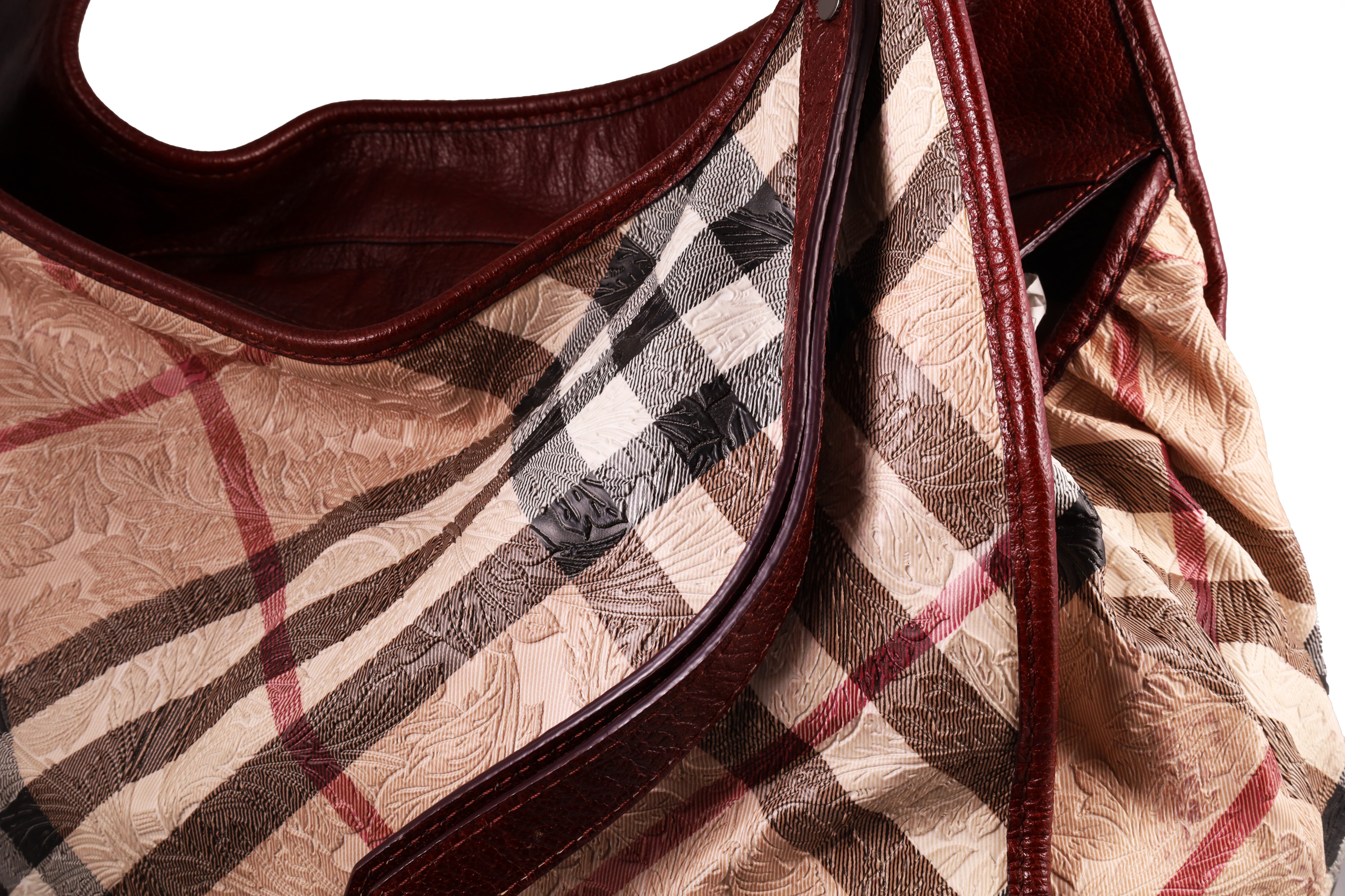 Burberry, Borsa tote Floral Embossed Check in tessuto con motivo Nova Check