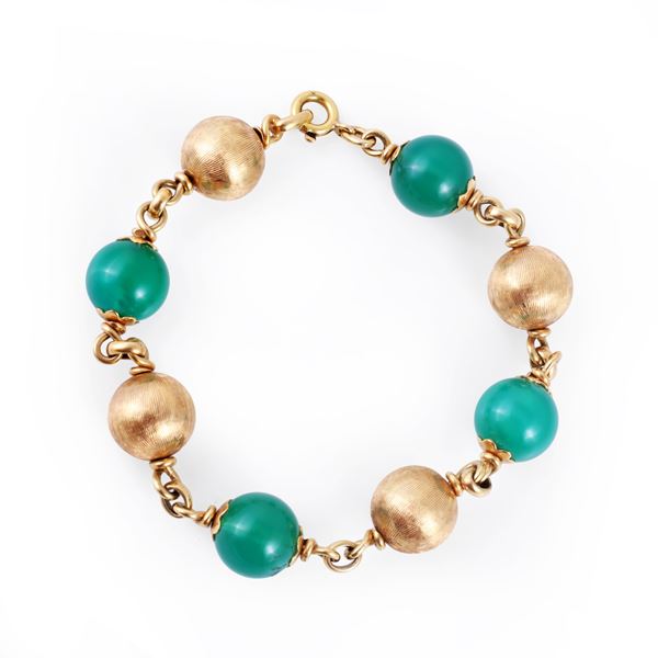 18KT GOLD BRACELET WITH CHRYSOPRASE