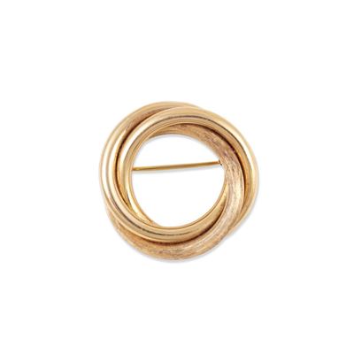 Spilla circolare in oro giallo 18Kt