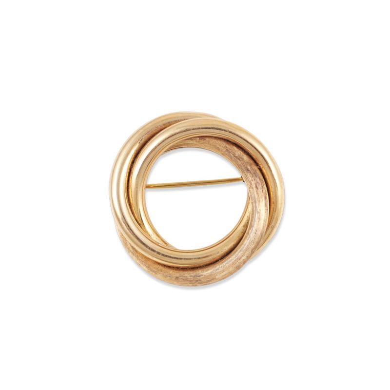 Spilla circolare in oro giallo 18Kt