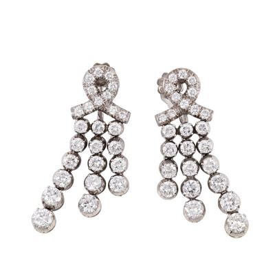 ORECCHINI, oro bianco 18Kt con brillanti