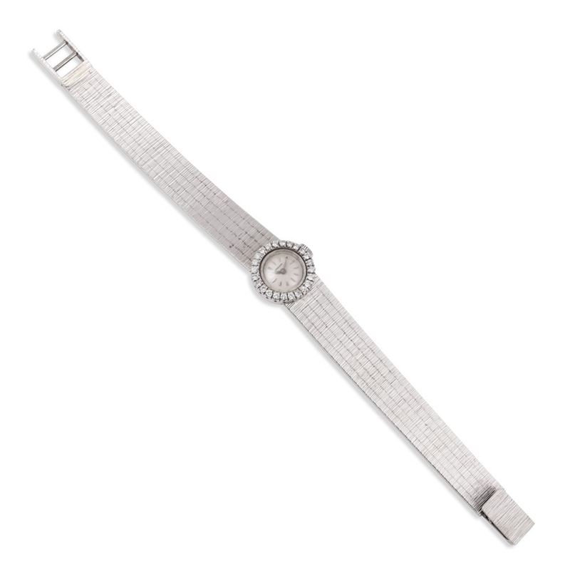 Longines, Orologio in oro bianco 18Kt con bracciale satinato
