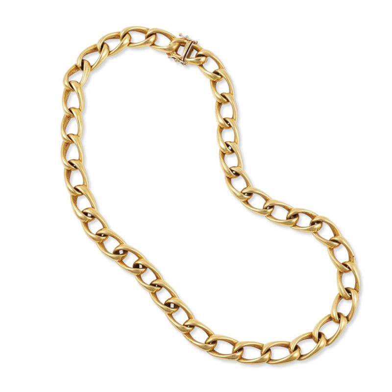 Girocollo in oro giallo 18Kt con maglia groumette