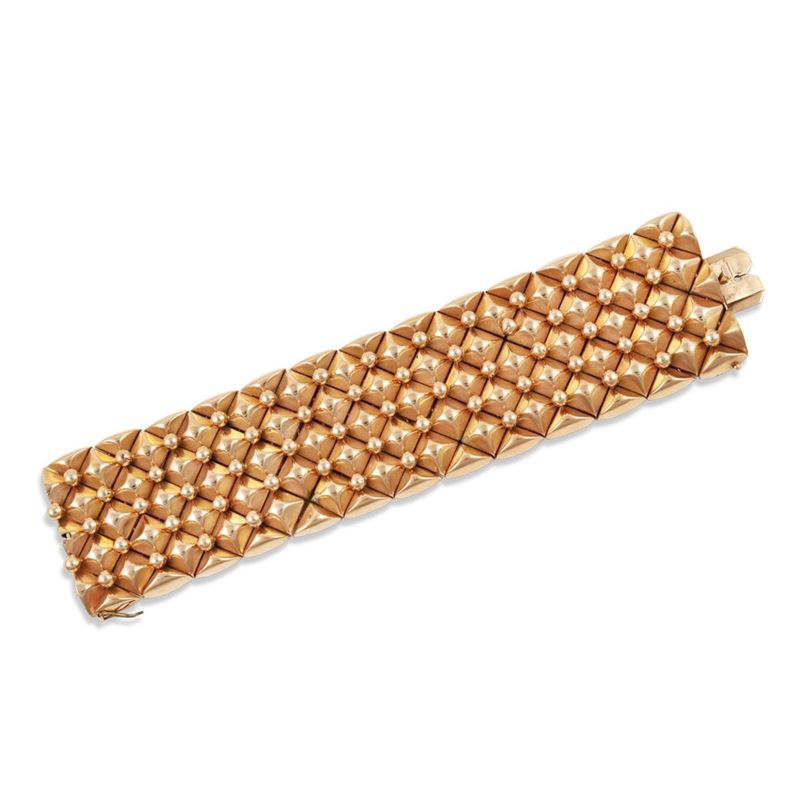 Bracciale in oro con motivi geometrici