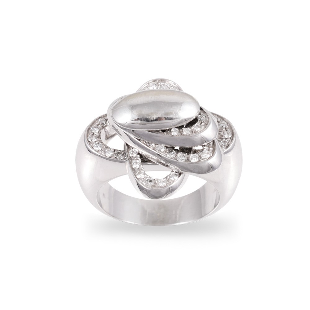 De Vecchi, Anello in oro bianco 18Kt con brillanti