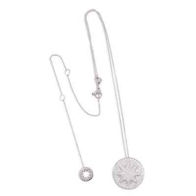 Pasquale Bruni, Collana in oro bianco 18Kt con pendente circolare e brillanti
