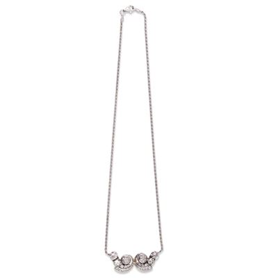 Girocollo in oro bianco 18Kt con dettagli in diamanti