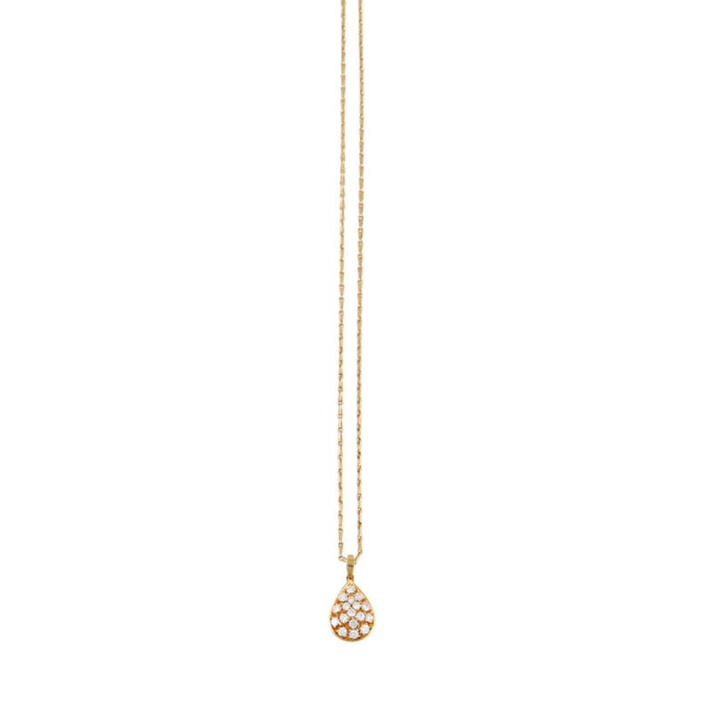 Pendente in oro giallo 18Kt con brillanti in pavé