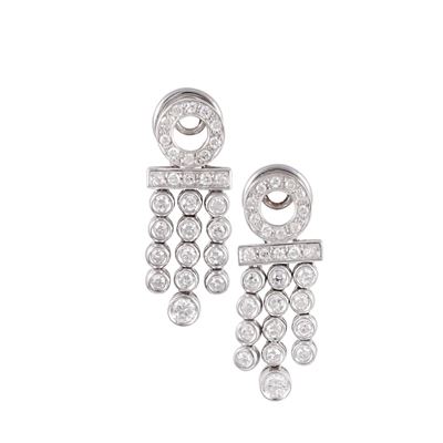 ORECCHINI a clip in oro bianco 18Kt e diamanti