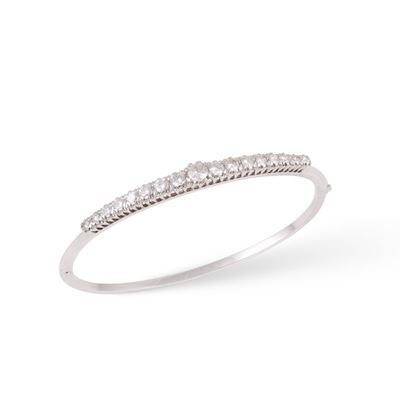 Bracciale rigido in oro bianco 18Kt con brillanti