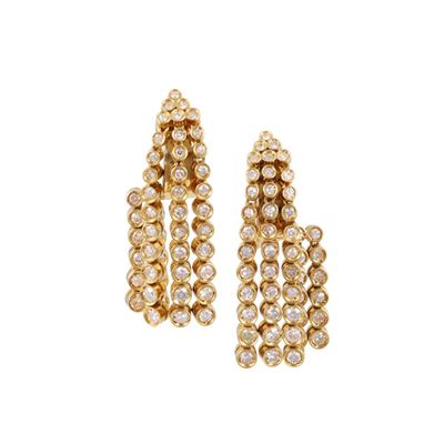 ORECCHINI a clip pendenti in oro giallo 18Kt con diamanti