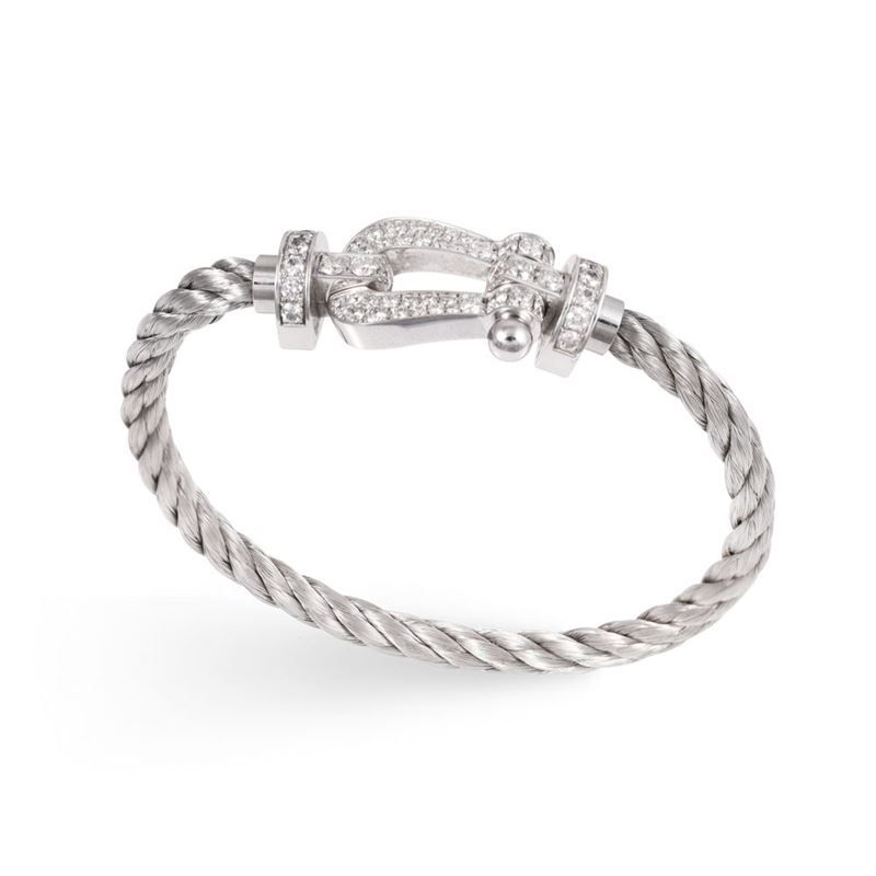 Fred, Bracciale Force 10 in oro bianco e brillanti