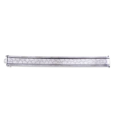 Bracciale, oro bianco 18 kt a nastro satinato e inciso