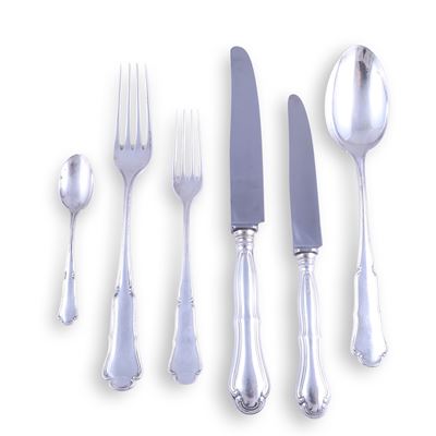 Servizio di posate da dodici, argento 800/1000, 105 pezzi