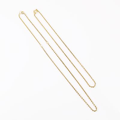 DUE CATENE, collane in oro 18 kt a maglie ovali