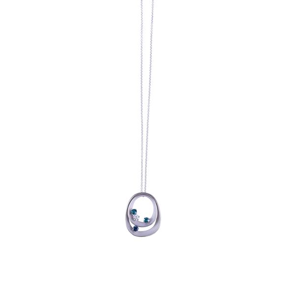 18KT GOLD PENDANT SET WITH TOURMALINES AND DIAMOND, WITH 18KT GOLD CHAIN, BY ANNAMARIA CAMMILLI "Dune Color" 