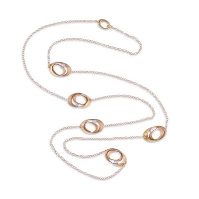 Annamaria Cammilli, Collana “Dune” in oro giallo 18 kt con cinque motivi ovali e brillante