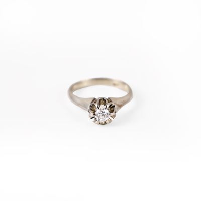 Anello, oro bianco 18 kt con brillante (ca. 0,25 ct)