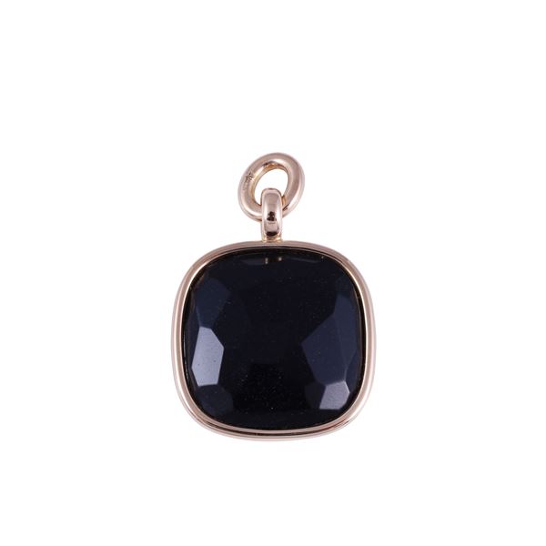 18KT GOLD PENDANT WITH JET, BY POMELLATO