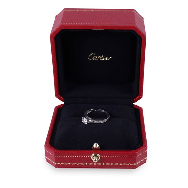 PLATINUM RING SET WITH DIAMONDS, BY CARTIER