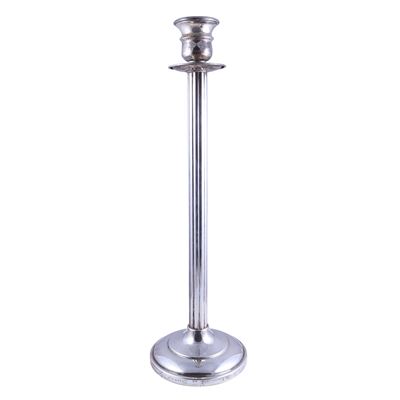 Candelíere, argento 925/1000, alto fusto scanalato e base circolare gradinata