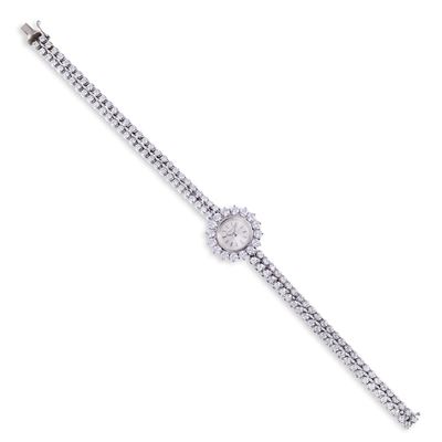 Vacheron Constantin, Orologio da polso in oro bianco 18 kt con bracciale e brillanti