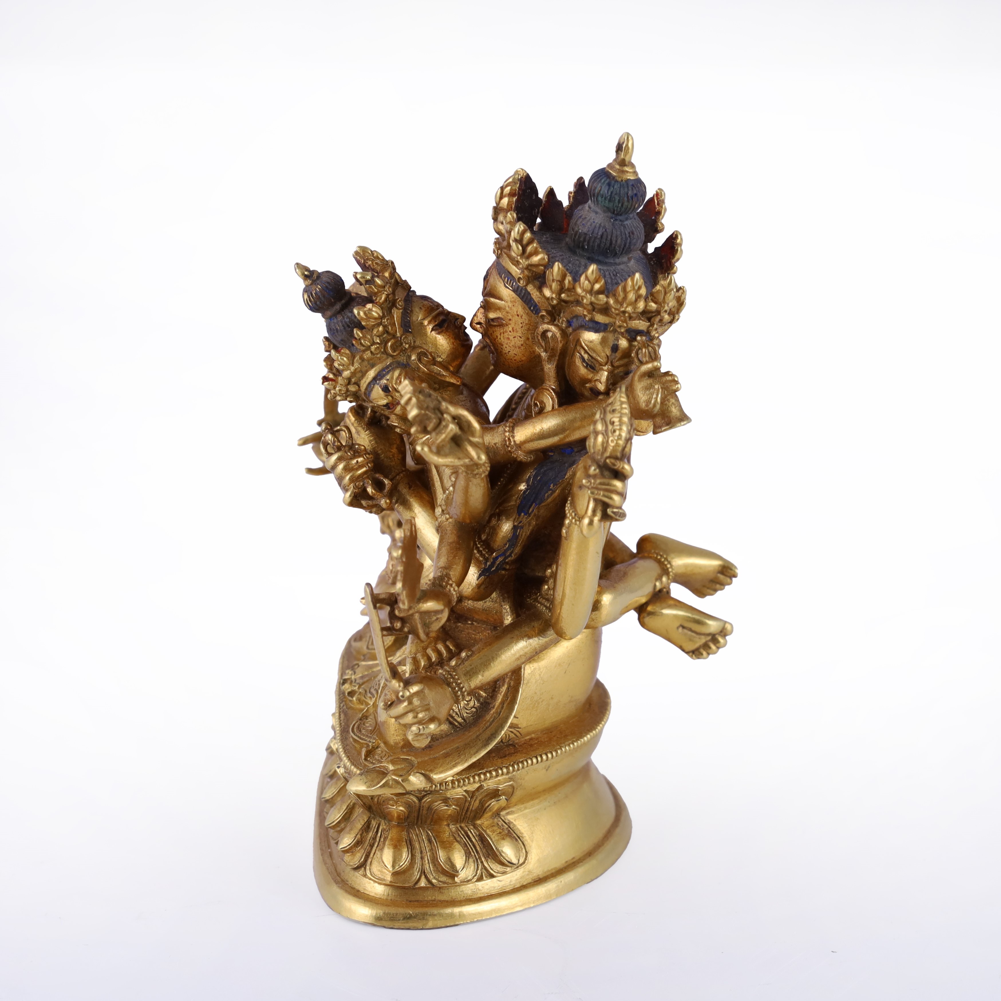 Scultura, Guhyasamaja e Sparsavajra, in bronzo dorato, XVIII secolo