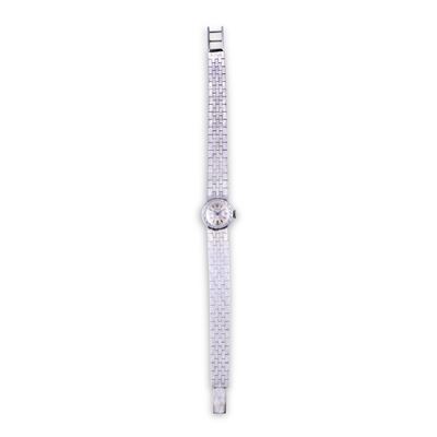ROLEX, Orologio da polso in oro bianco 18 kt con bracciale a nastro