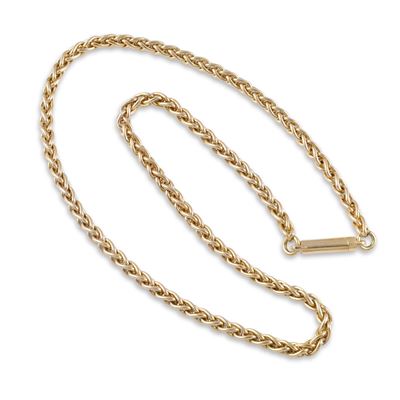Collana a maglia spiga in oro giallo 18 kt