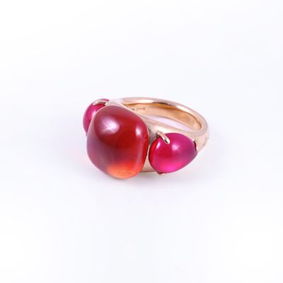 Pomellato, Anello pomellato “Rouge passion” in oro rosa 9 Kt