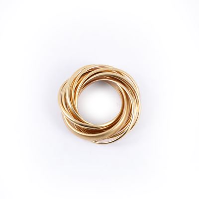 Pomellato, Anello pomellato in oro giallo 18 kt, a cerchi intrecciati