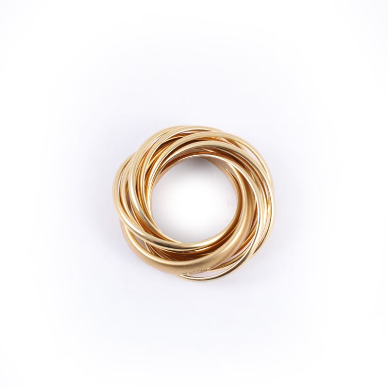Pomellato, Anello pomellato in oro giallo 18 kt, a cerchi intrecciati