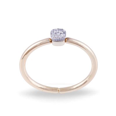 Pomellato, Bracciale rigido “Nudo” in oro rosa e oro bianco 18 kt con brillanti in pavé
