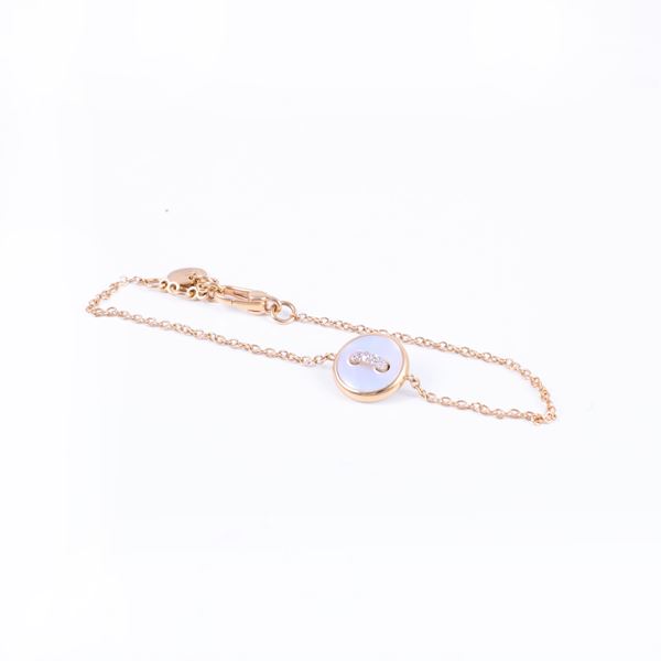* 18KT GOLD BRACELET SET WITH DIAMONDS AND MOTHER OF PEARL, BY POMELLATO "Pom Pom Dot"
