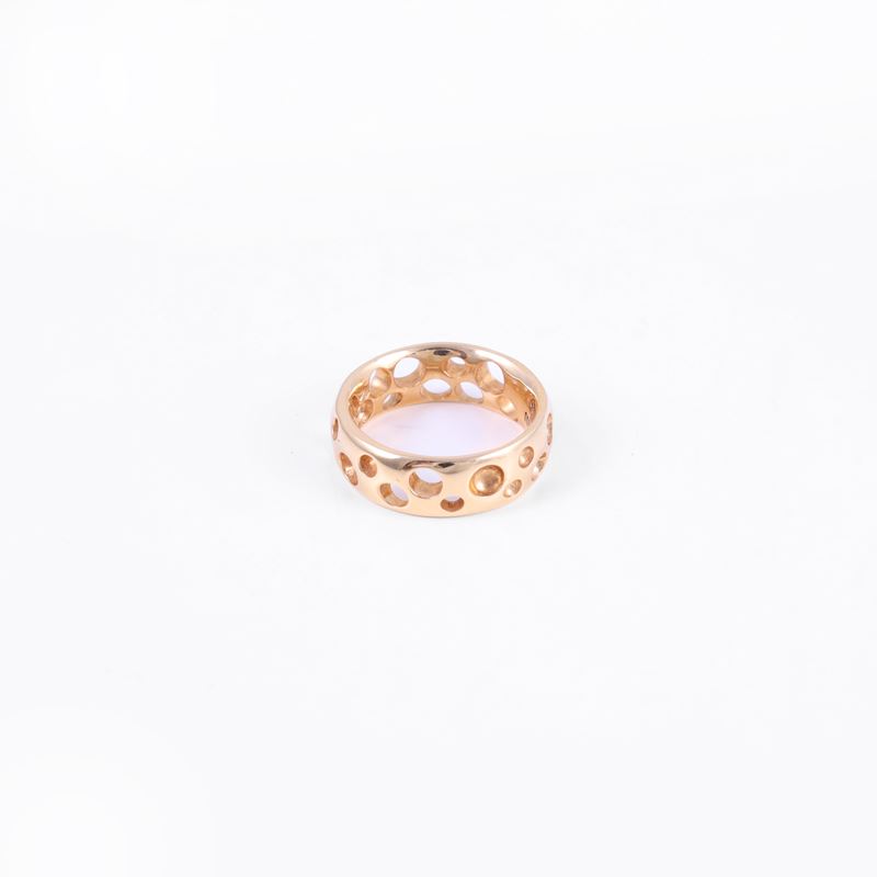 Pendente Pomellato “Milano”, oro rosa 18 kt a cerchio traforato