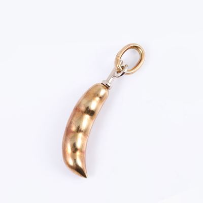 Pomellato, Pendete baccello in oro giallo e bianco 18 kt